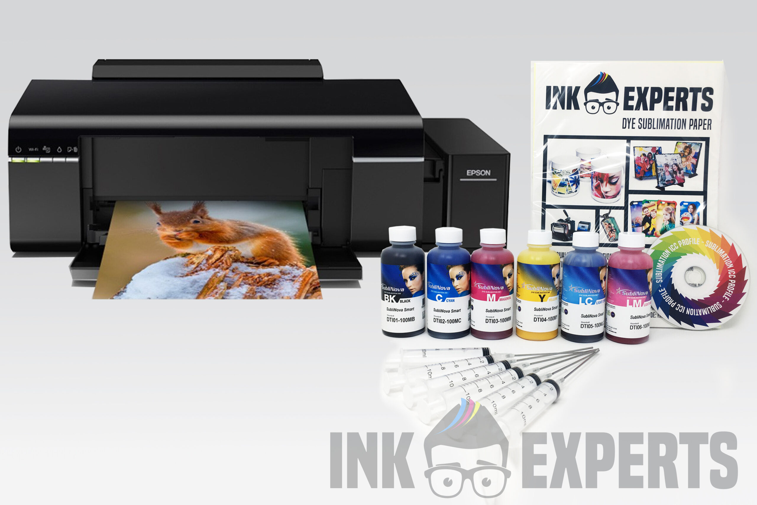 Sublimation Starter Bundle: EPSON Ecotank L805 – Printer + 6 x 100ml Inktec  Ink + A4 Paper | Ink Experts