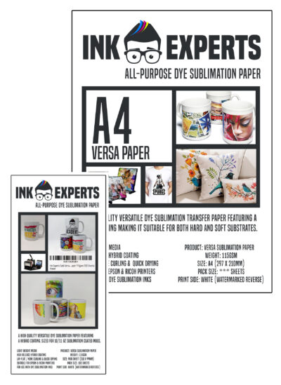 Ink Experts Subli-Versa Papier de sublimation A4 115 g/m² 100 Sheets 