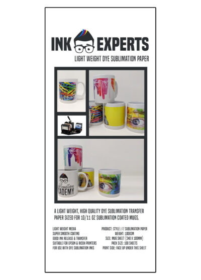 100 Sheets Ink Experts Subli-Style Mug Size Sublimation Paper 120gsm 
