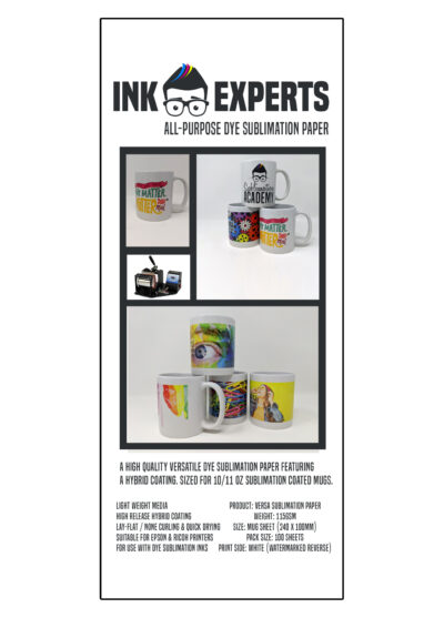 100 Sheets Ink Experts Subli-Versa All Purpose Mug Size Sublimation Paper 115gsm 