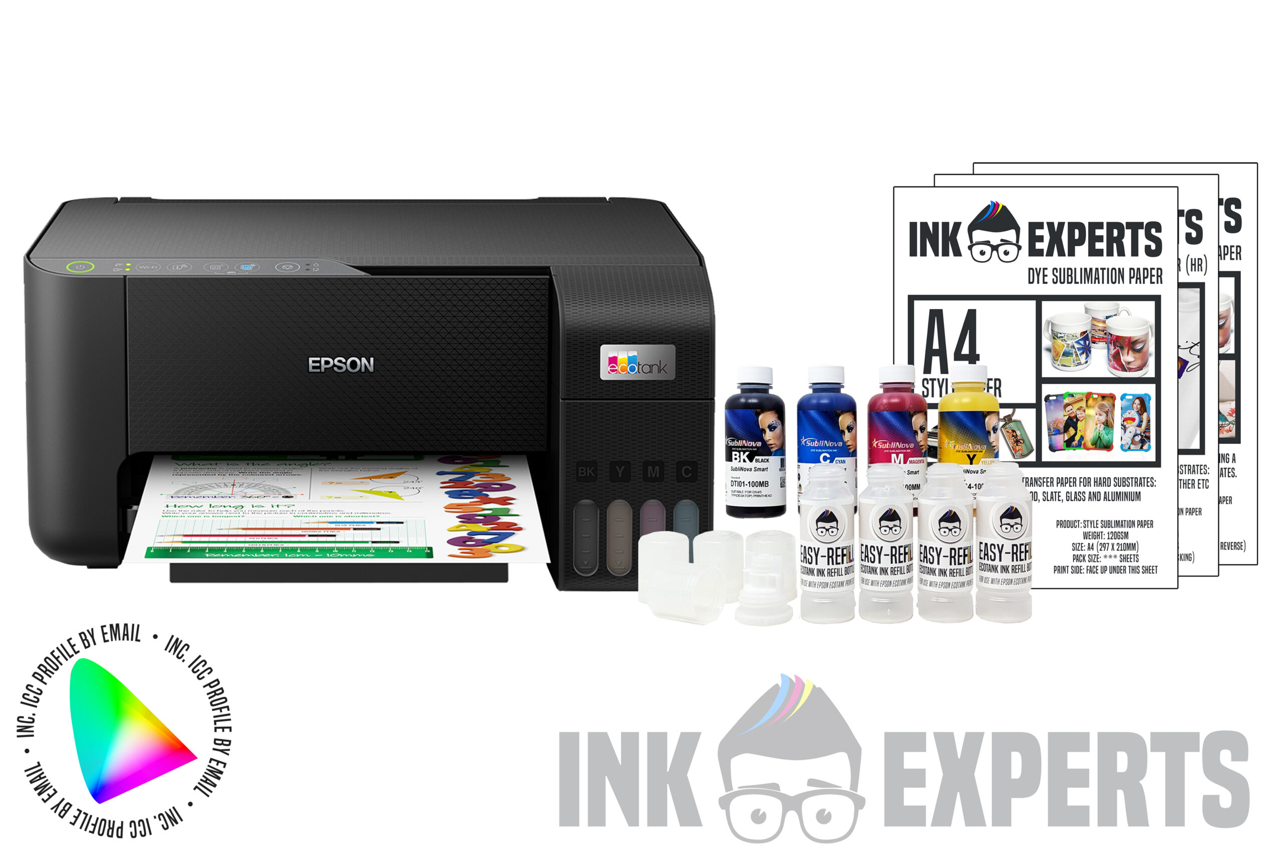 Kit de démarrage sublimation A4 Ecotank Epson ET-2856 sans Sublisplash  driver - PrintFabrik Matériel et Articles pour la sublimation