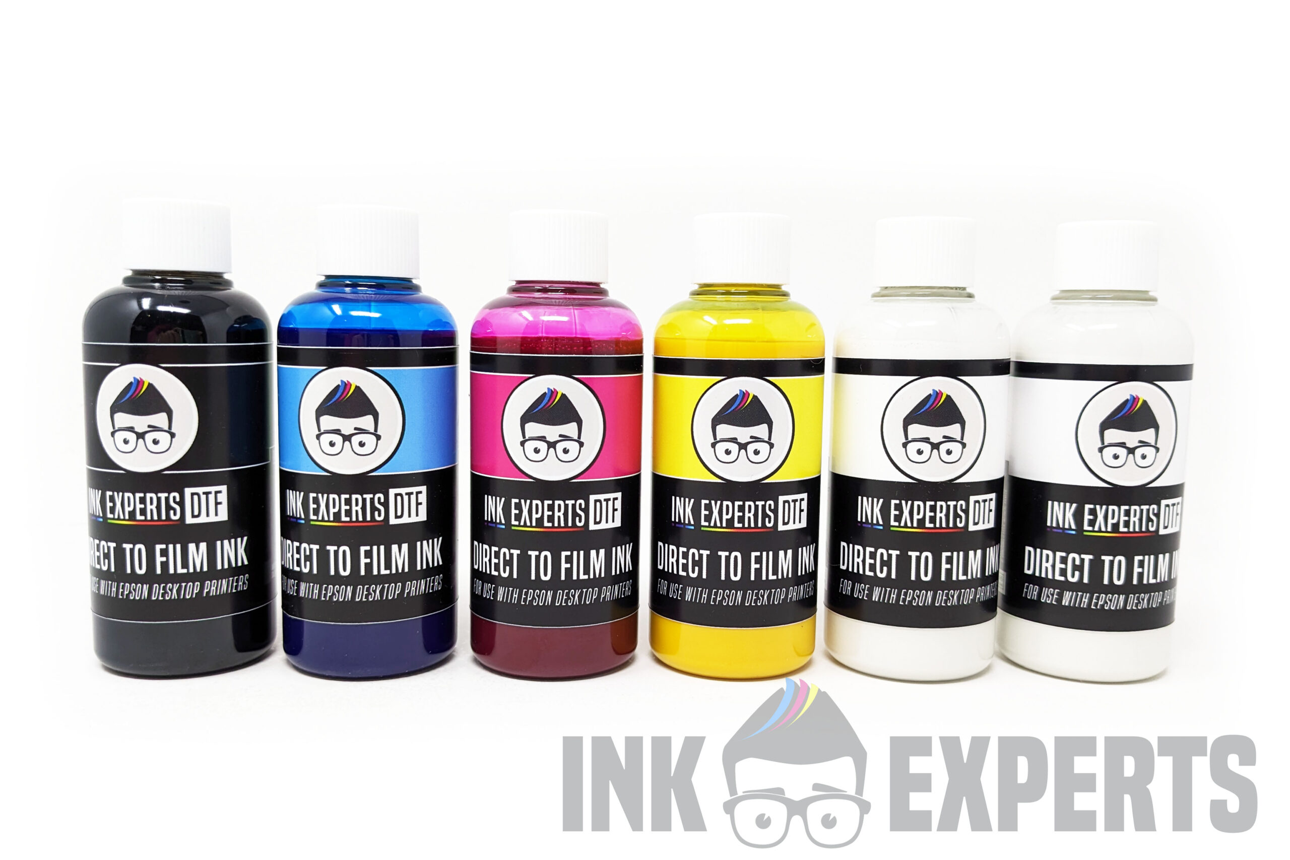 'Ink Experts DTF' Direct To Film Ink Set CMYK + 2 x White Ink Experts